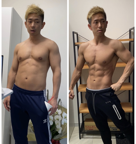 一ヶ月間のビフォーアフター 新宿御苑前のパーソナルトレーニングジムならrace Gym